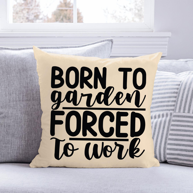 Citation amusante «Garden Lover» 469 - Coussin décoratif inclus, H 14 po x l 14 po