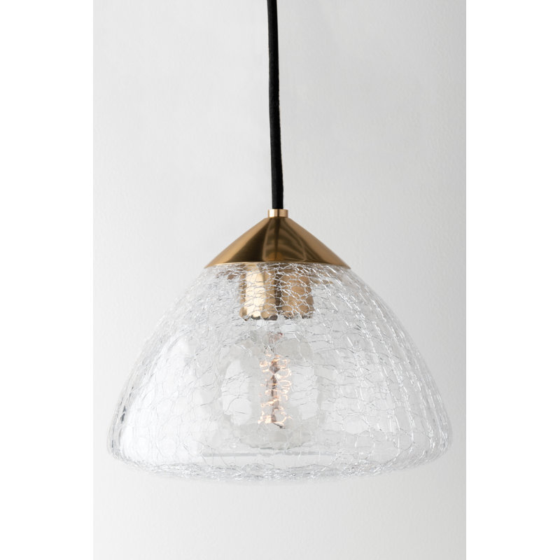 Maya 1 - Light Single Pendant, Aged Brass, 10.75" H x 12" W x 12" D