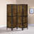 Antique Nutmeg And Black 4-Panel Folding Screen