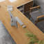 Bureau double caisson en L en bois massif avec bureau à 3 tiroirs Burlywood-1322034601-1322034605
