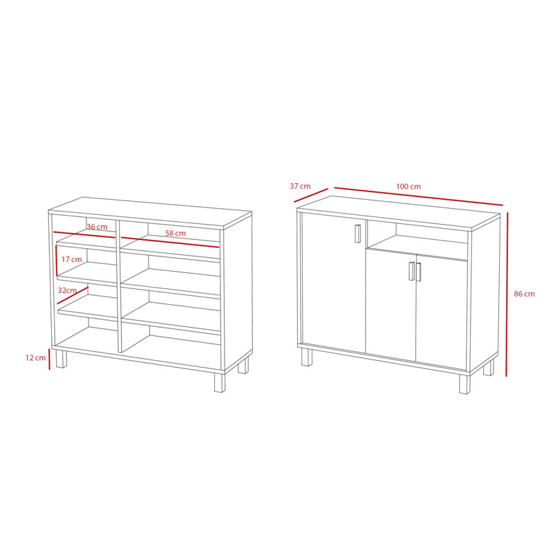 16 Pair Shoe Storage Cabinet, Graphite Walnut