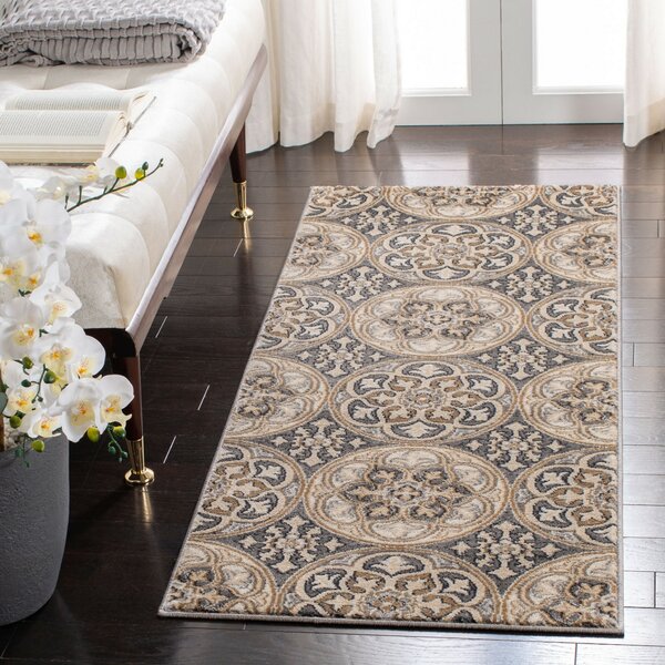 Charlton Home® Klose Performance Gray/Beige Rug & Reviews | Wayfair