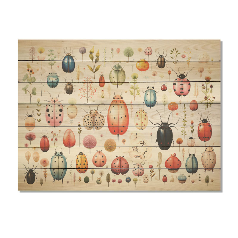 Coléoptère coloré pré - insectes et insectes sur bois, H 10 po x l 20 po