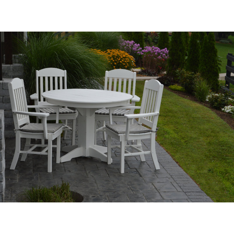 Nettie 4 - Person Patio Dining Set with Round Table, White