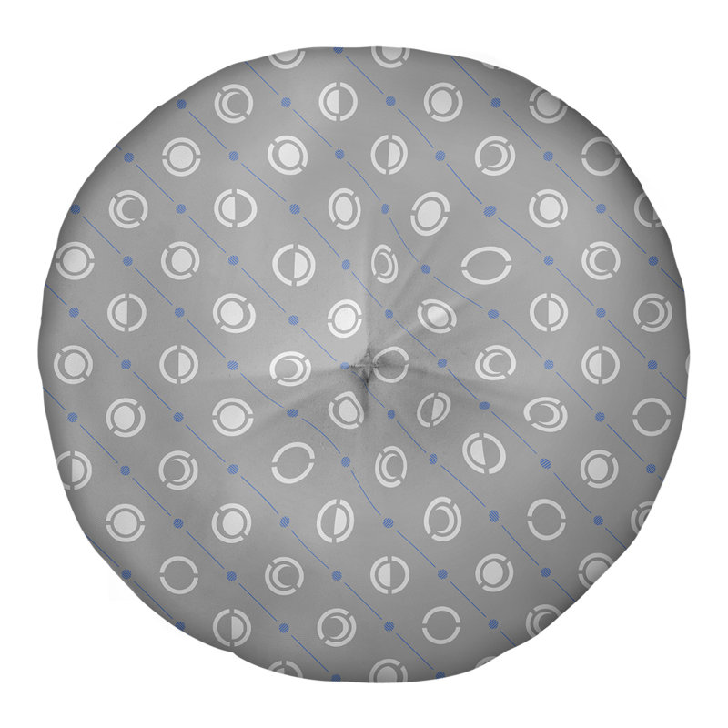 Coussin de sol à phases de lune classiques, 30 po x 30 po, Gris foncé