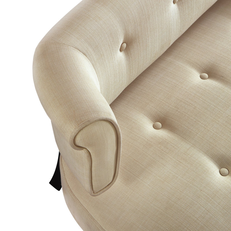Banc rembourré pour chambre à coucher Cassius Setee, Lin beige