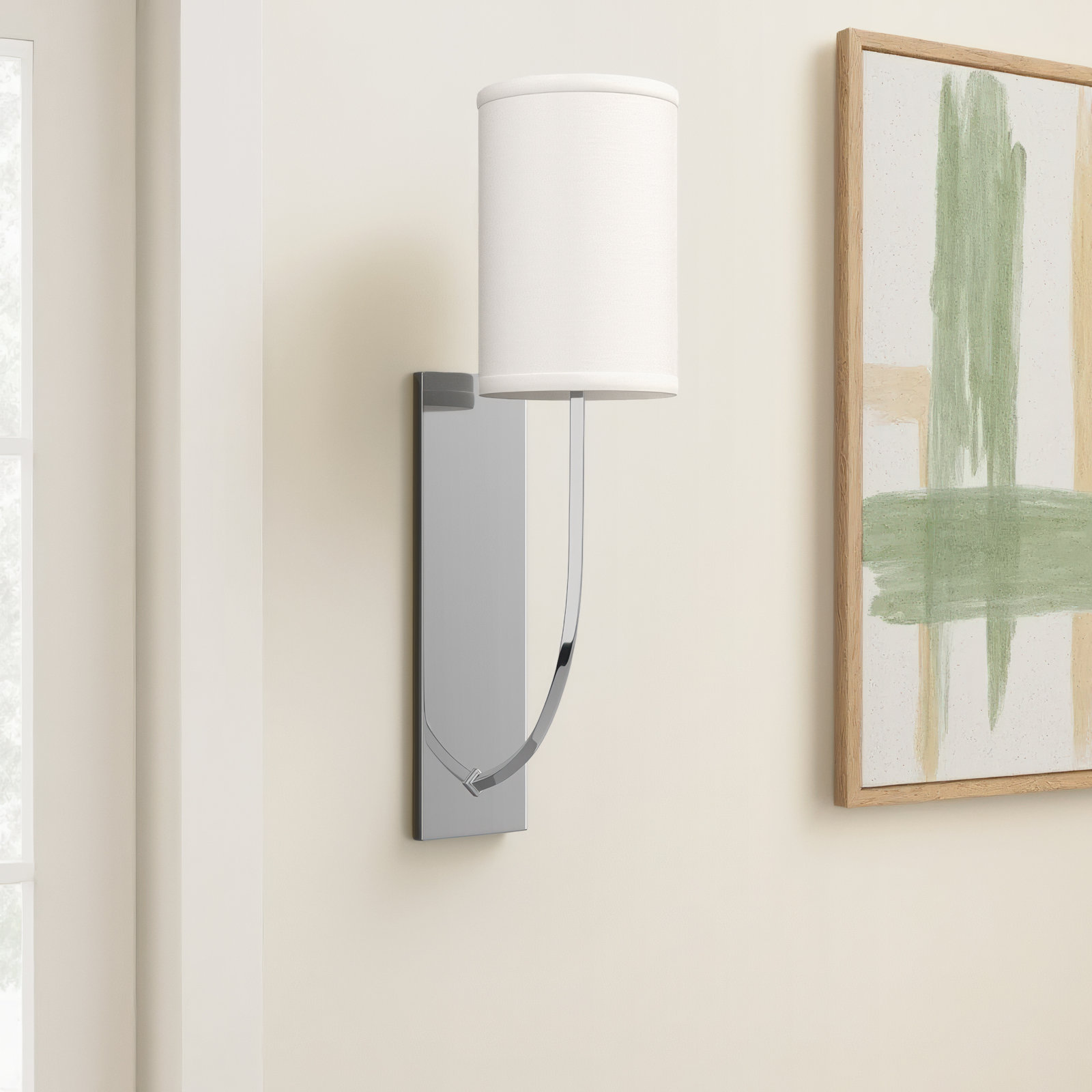 Ansted Single Light Armed Sconce, Polished Nickel