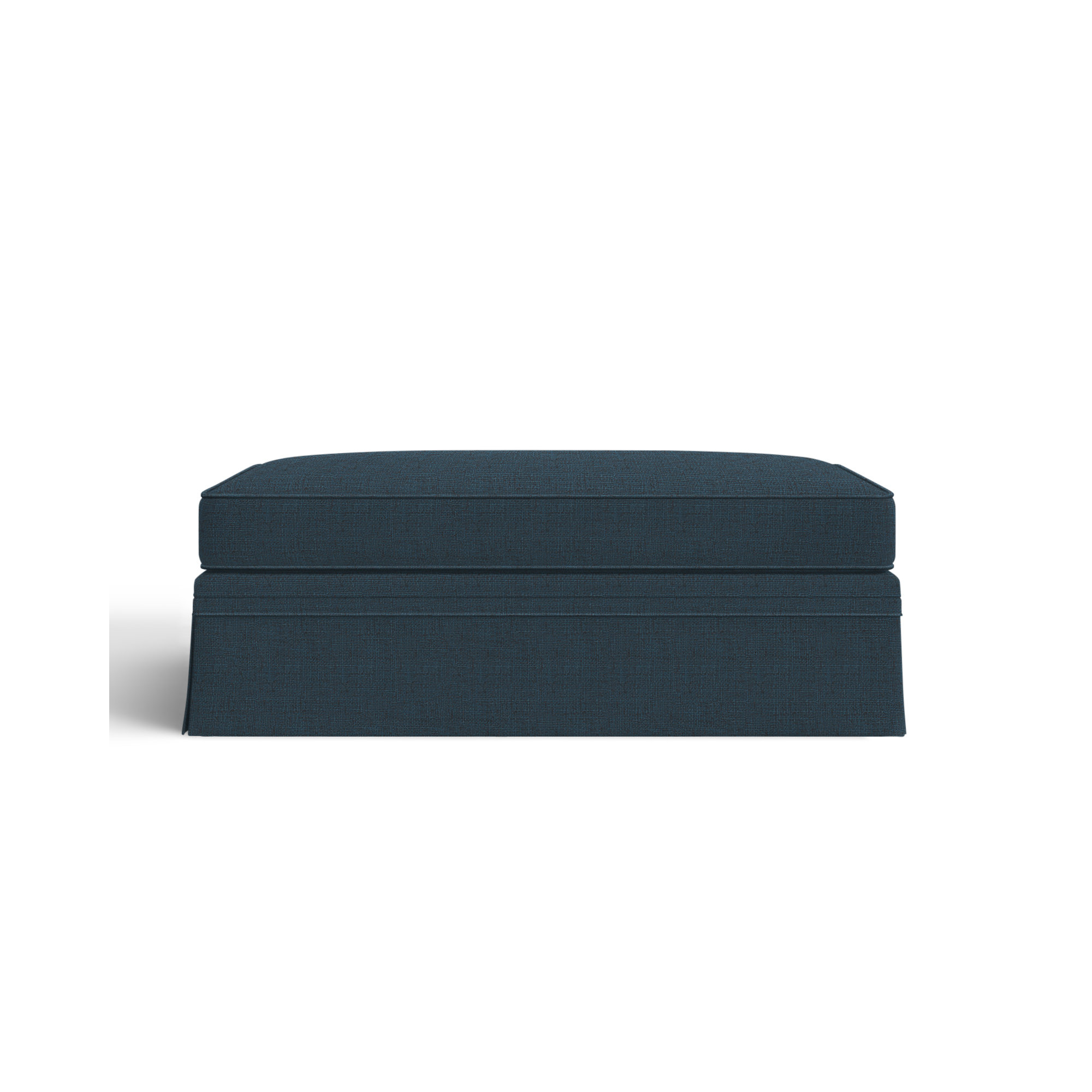 Shelby Upholstered Storage Ottoman, Zuma Navy Textured Linen