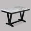 Ensemble de table de salle à manger blanche et noire avec chaises rembourrées noires et garniture cloutée 6 pièces-1600760633
