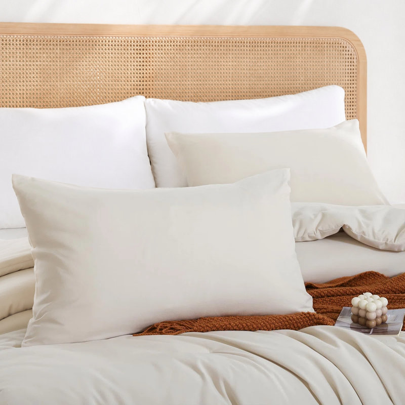 Lightweight & Cozy Boho Comforter Set, 2 Pieces All-Purpose Ultra Soft Microfiber Bedding Set for Home Bedroom Decor, Beige