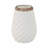 Stoneware Ceramic Vase with Textured Diamond Basket-Weave Pattern and Brown Rim - 6x6x9 White Casual Home Decor for Living Room, Office, Bedroom or Home Display-1666099602