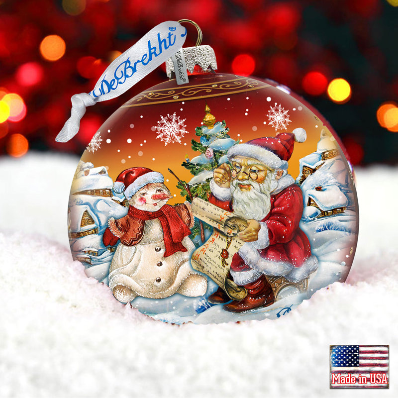 Holiday Splendor 5.5'' Handmade Glass Animals Ball Ornament