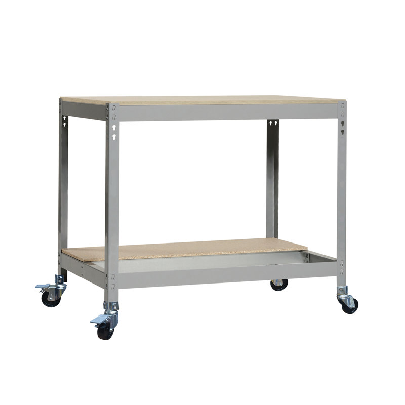 Wood Top Workbench with Wheels, 84.2cm H x 151cm W x 76cm D
