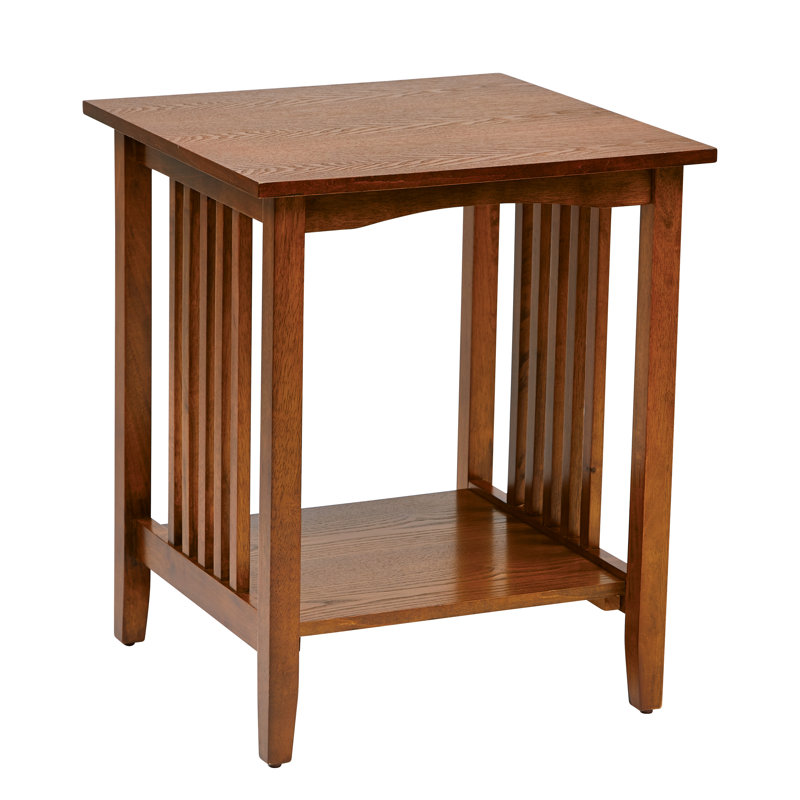Wenger Solid Wood End Table, 24.25" H x 20.25" W x 20.25" D, Ash Brown