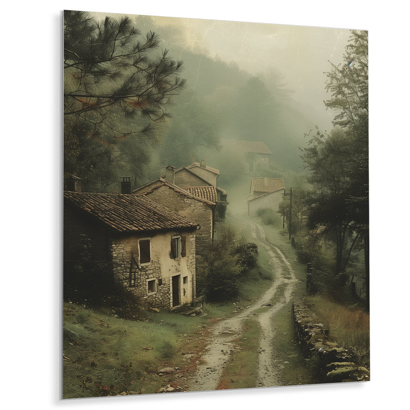 «Green Farm», impression d'art mural paysage vert, Sans cadre, métal, H 12 po x l 20 po