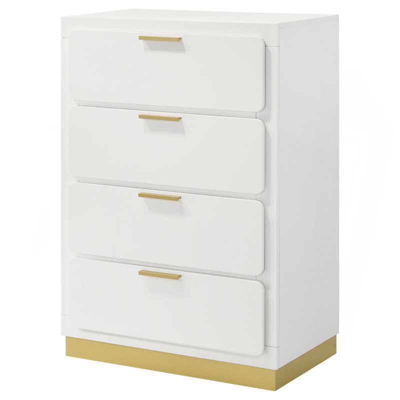 Commode 4 tiroirs Sophia, Blanc