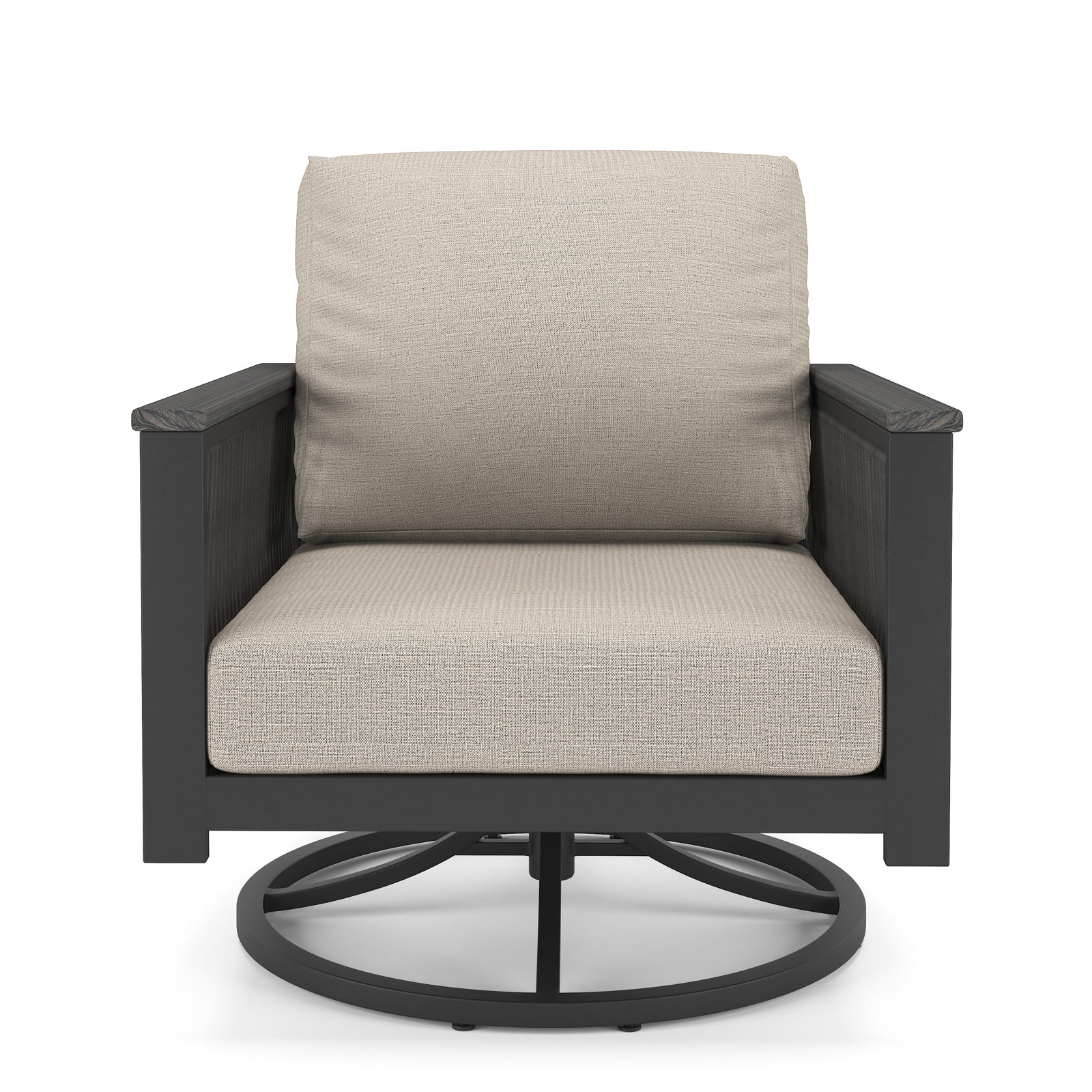 Townsend Sunbrella® Swivel Patio Rocking Chair, Cast Silver Sunbrella®