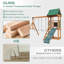 Ensemble de balançoire d'extérieur en bois avec glissade et mur d'escalade - idéal pour les cours et les aires de jeux