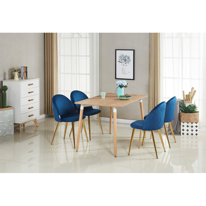Heavener Upholstered Dining Chair, Blue, 4