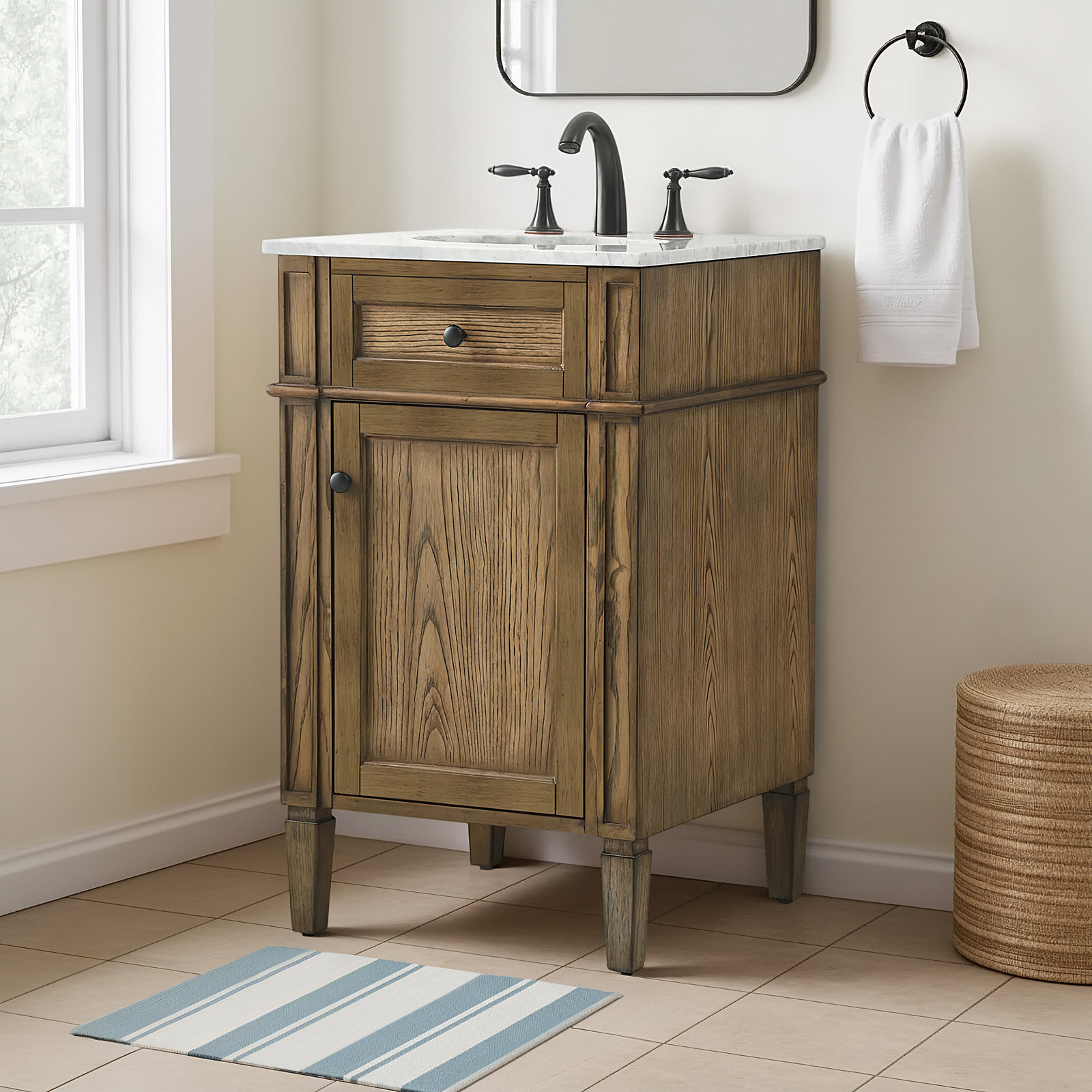 Rivers 21'' Single Bathroom Vanity, Dark Brown
