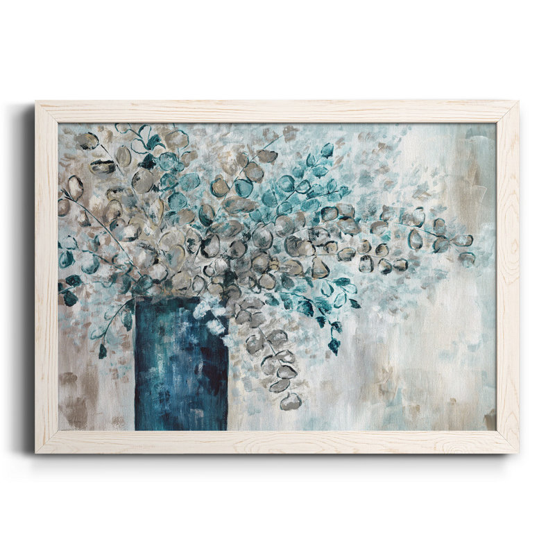 Eucalyptus - Toile encadrée de qualité supérieure - prête à être accrochée, H 37,5 po x l 27,5 po x P 1,5 po, Blanc