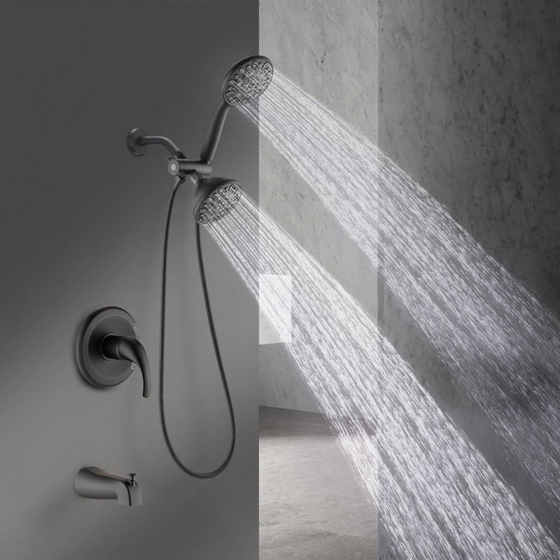 Robinet de baignoire avec valve brute, Noir