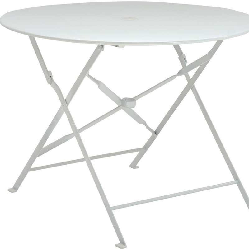 Table de salle à manger pliante ronde en aluminium 36 po avec trou pour parasol