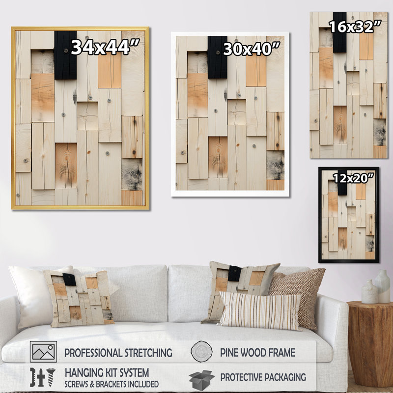 Nouvel ordre minimaliste rétro - art mural moderne géométrique, salon, Toile tendue, H 44 po x l 34 po x P 1,5 po