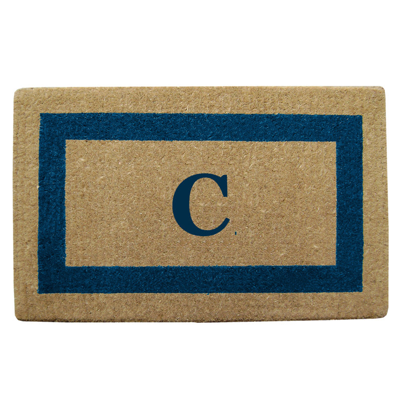 Robuste 36 po x 22 po tapis de porte extérieur antidérapant, Bleu, C