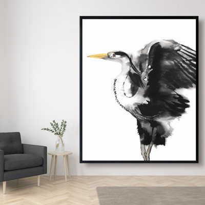 Héron, reproduction sur toile