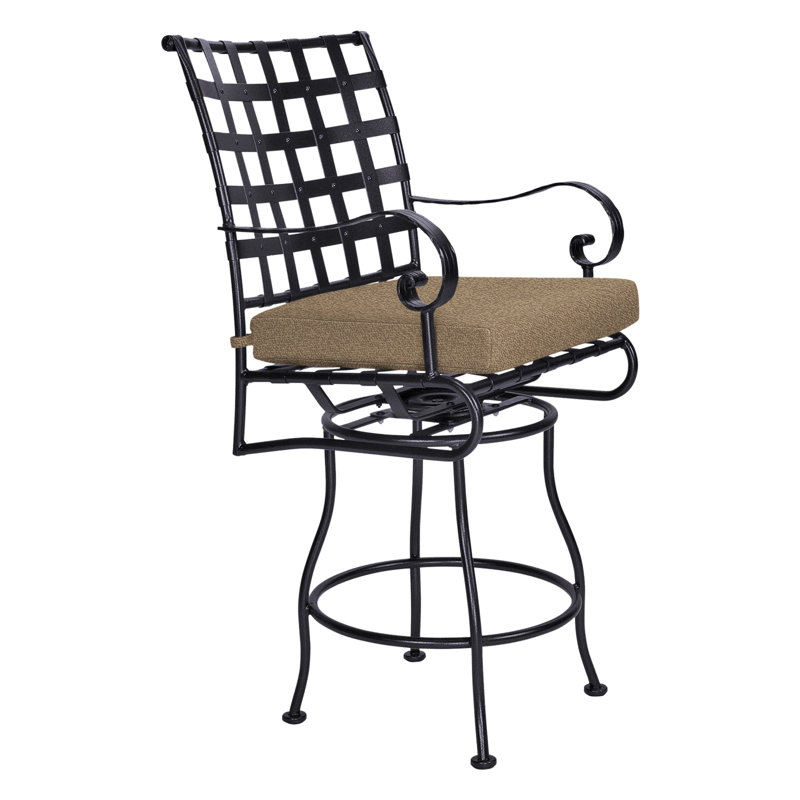 Classico-W Outdoor Swivel Bar Stool, Graphite, Harris Stone