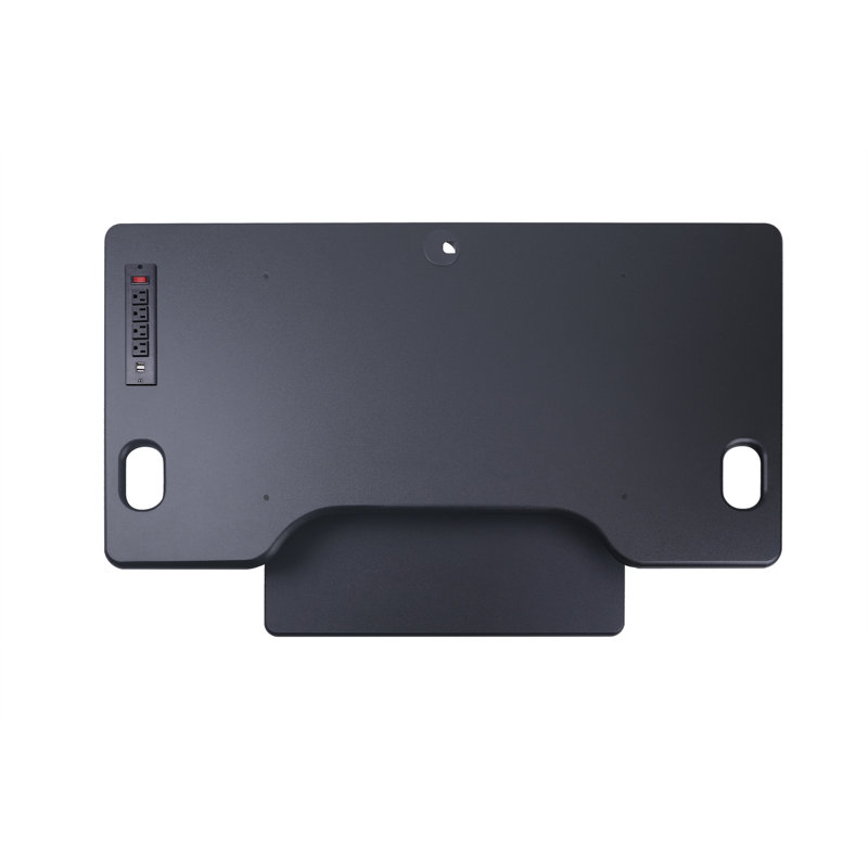  Convertisseur de bureau noir debout 46 po avec chargeur USB AC, support pour écran double, support pour trois écrans et plateau à clavier