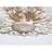 Flavia 4-light Brushed Silver-ish Champagne Crystal Beaded 9-Branch Semi-Flush Mount