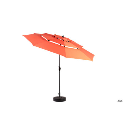 Aluminium 10Ft 3 Tier Auto-Tilt Umbrella ,Outdoor Patio Umbrella - Market Table Pool Deck Umbrella (Base Not Included)