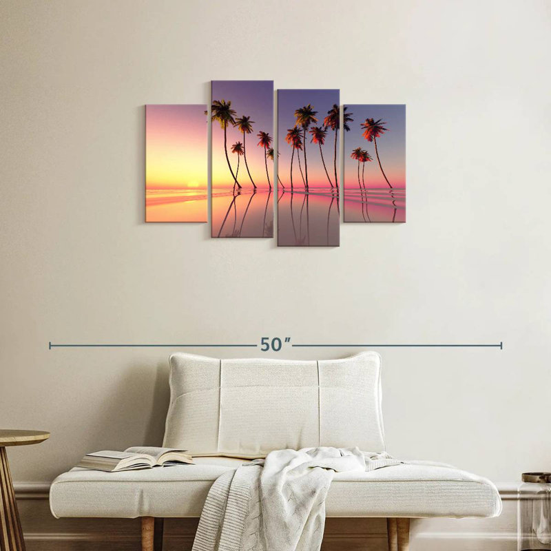 Gillard Palm Trees Pink Sunset, 22" H x 36" W