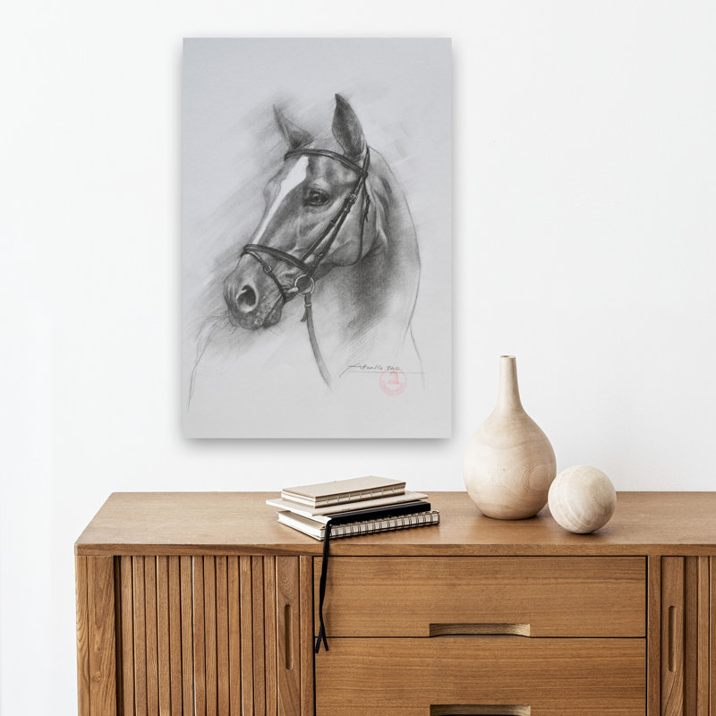 «Elegant Horse Portrait», reproduction d'art murale cheval contemporain, 18" H x 12" W