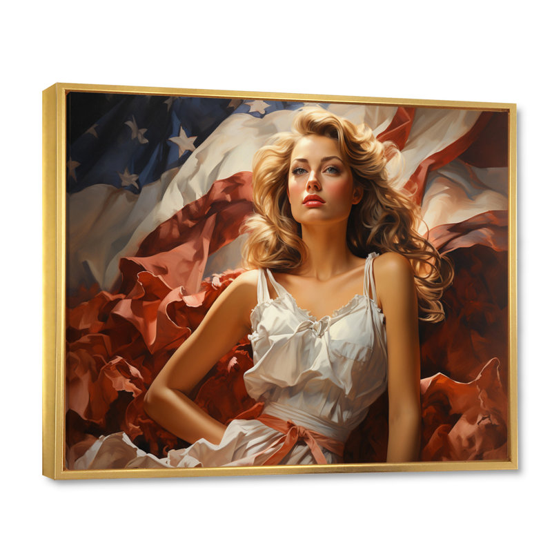 " Fashion 1940S Victorys Portrait V ", H 16 po x l 32 po x P 1 po, Cadre flottant doré