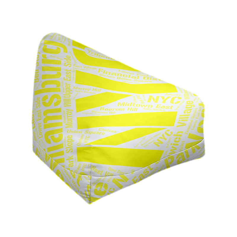 Classic Bean Bag, 30" H x 27" W x 25" D, Yellow Polyester Blend, New York
