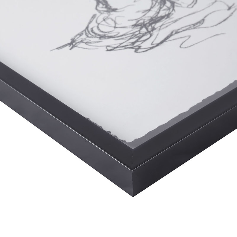 Art mural encadré - Croquis de femmes en noir et blanc avec verre mat à 2 bords