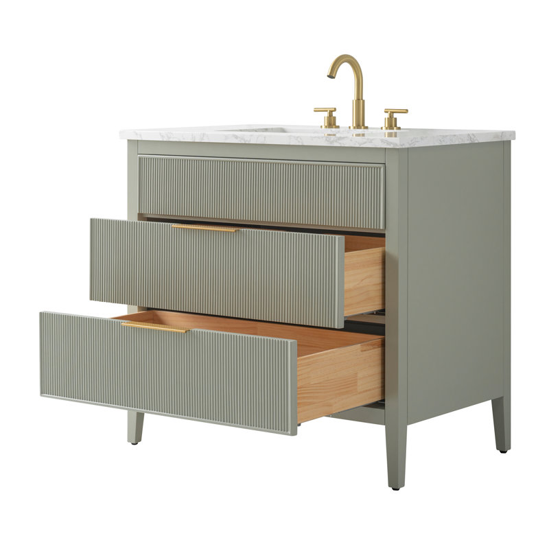 Emma 36" W Single Vanity, Light Sage