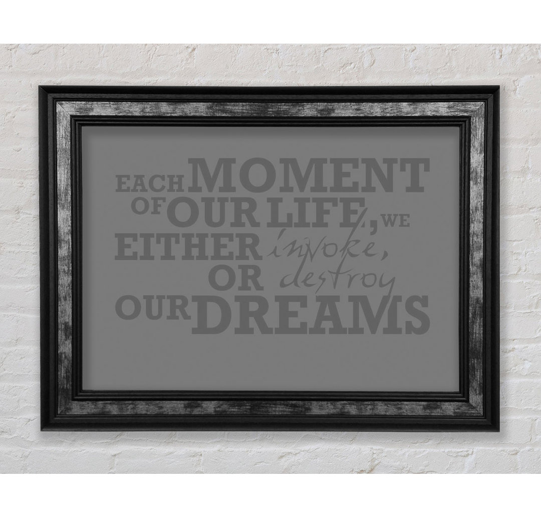 Nutrioso Motivational Quote Each Moment Of Our Life Pink Framed Print Wall Art