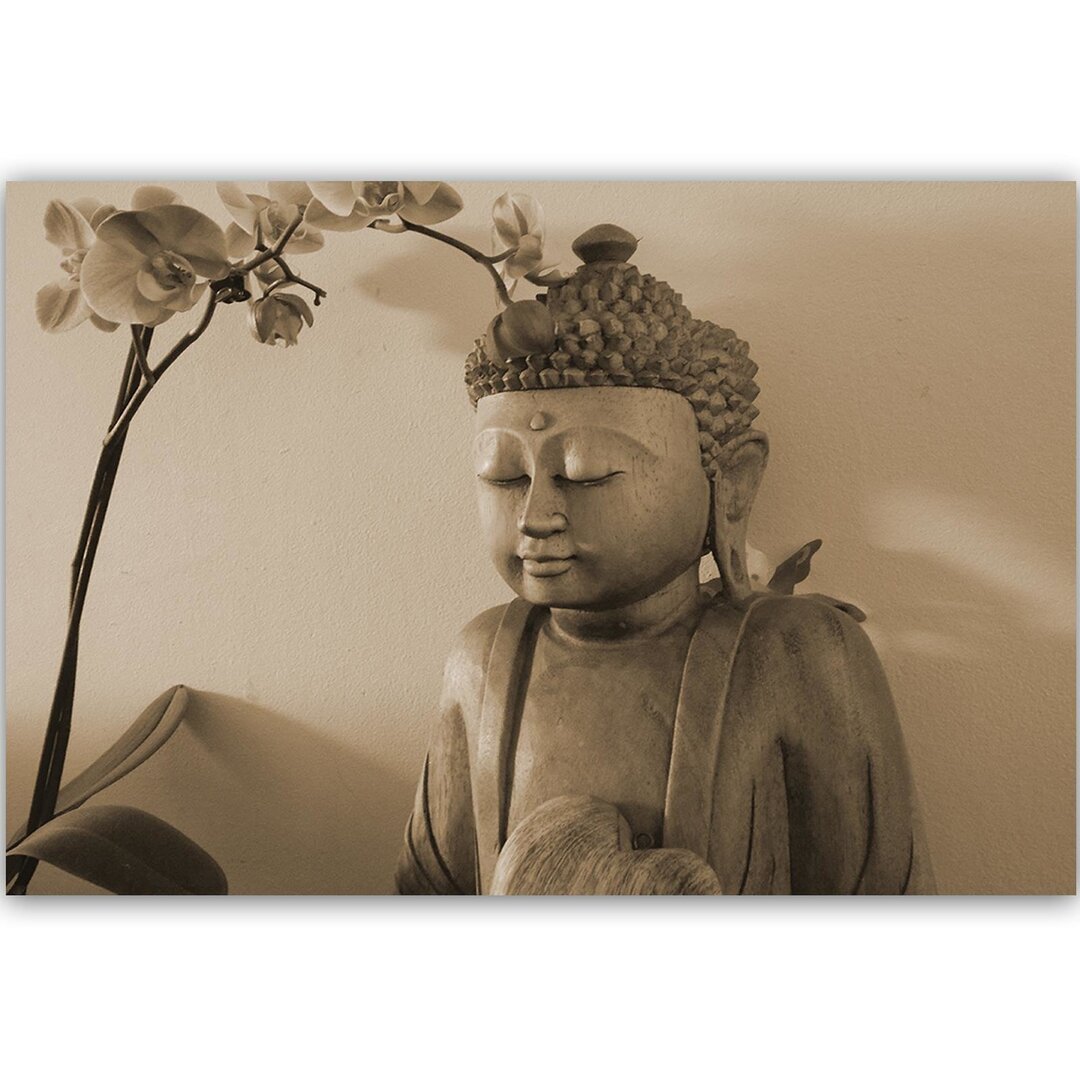 Leinwandbild Buddha with Orchid