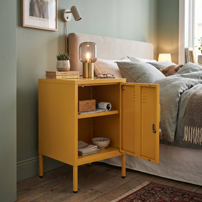 Storage Cabinet, 14.96" x 15.75" x 27.17", Steel, 1 Piece, Yellow