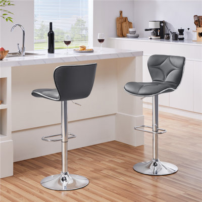 Color Swivel Upholstered Adjustable Height Counter Stool with Metal Frame