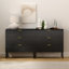 Commode 3 tiroirs cannelés avec pieds en métal (ensemble de 2)