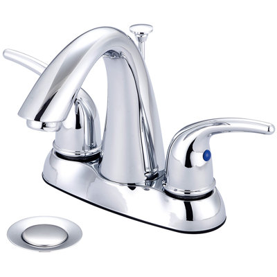 Centerset 2-handle Bathroom Faucet with Drain Assembly
