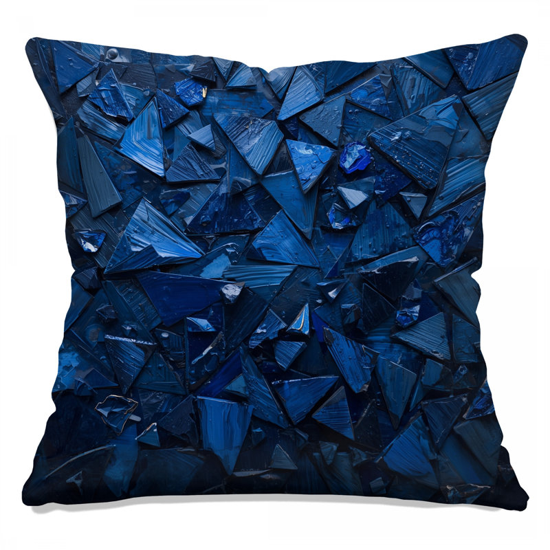 Coussins décoratifs bleus à formes triangulaires, 18 po x 18 po