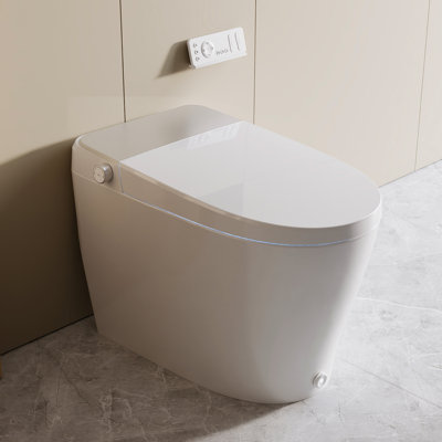 Toilette intelligente avec lavage de bidet à capteur automatique et chasse d'eau chauffante (télécommande incluse)