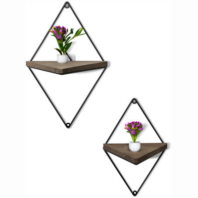 2 Piece Diamond Floating Shelf