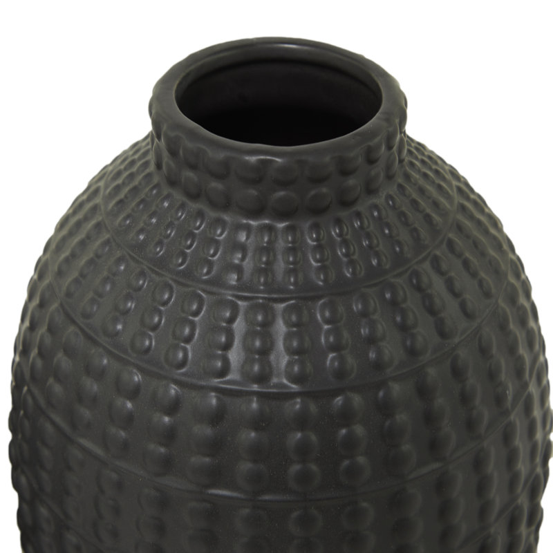 Ensemble de vases de table en grès, H 15,8 po x l 7,8 po x P 7,8 po, Noir
